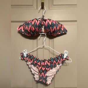 Shade & Shore Pink and Black Bikini Set